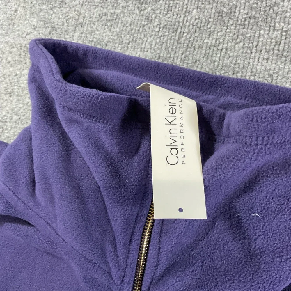 Calvin Klein Performance Mens Purple Fleece Full Zip Vest 3X PFSX9573 WD0 NEW